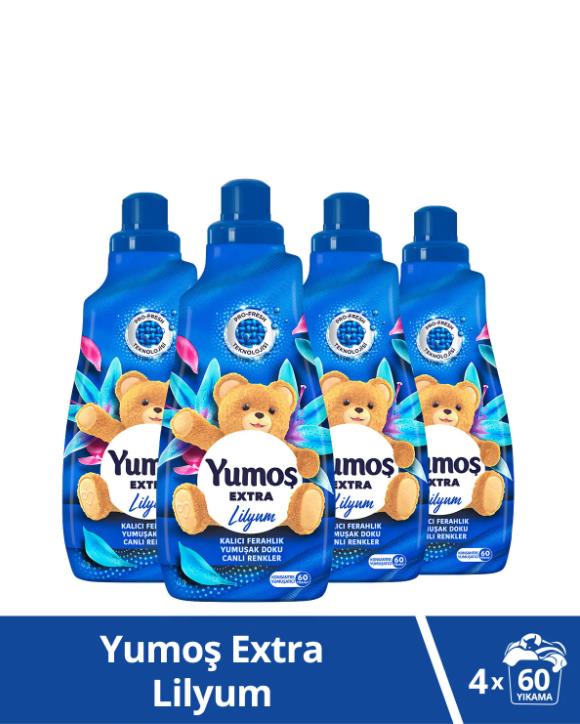 Yumoş Extra Konsantre Çamaşır Yumuşatıcısı Lilyum 1440 ML 60 Yıkama 4 Adet