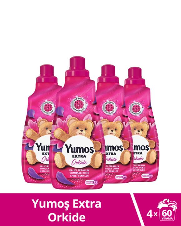 Yumoş Extra Konsantre Çamaşır Yumuşatıcısı Orkide 1440 ml 60 Yıkama 4 Adet
